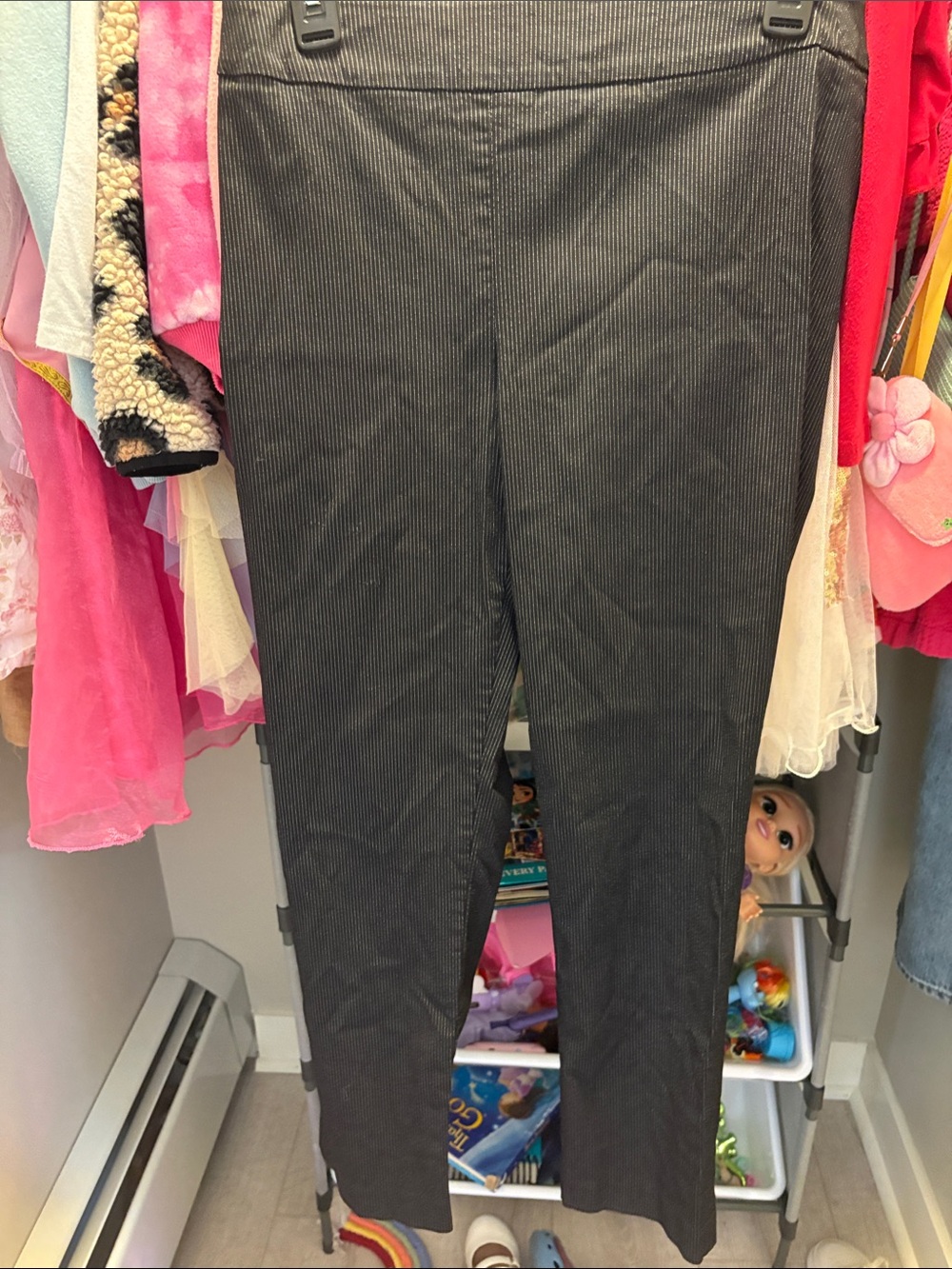 cleo Girls' Black Pinstripe Stretch Dress Pants